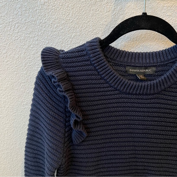 BANANA REPUBLIC Navy Ribbed Sweater - Picture 3 of 7